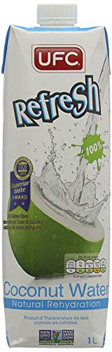 UFC Reines Kokoswasser 100% Pure Kokosnusswasser Thailand 1 Litre Packung (Packung mit 4 Stücken) von UFC Refresh