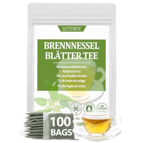 Brennesseltee 100 Teebeutel | Nettle Leaf Tea Bags - Hergestellt mit 100% Wild Nettle Leaves - Keine Zusätze & Koffeinfrei - Mild und Nahrhaft von ULTHMOK