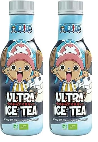 ULTRA ICE TEA Bio Eistee - Veganer Früchtetee mit dem One Piece Charakter Chopper - Fruchtiger Hibiskusblütengeschmack – 1 x 500 ml Einweg (Packung mit 2) von ULTRA ICE TEA