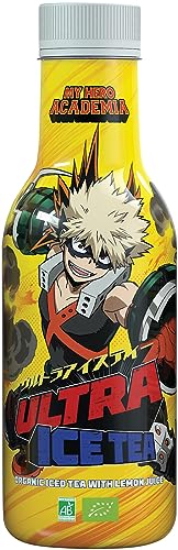 ULTRA ICE TEA Bio Eistee – Veganes Schwarzteegetränk mit dem My Hero Academia Charakter Bakugo Katsuki – Erfrischender Zitronen-Geschmack – 1 x 500 ml Einweg von ULTRA ICE TEA