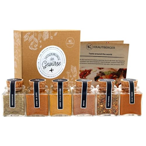 Gewürze Geschenkbox I 6 Gewürzmischungen aus aller Welt Geschenk Premium Box I Geschenkset Gewürz in Bio-Qualität + Rezepte von UMBRELLA