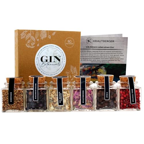 Gin Botanicals Geschenkbox I 6 Premium Gin Gewürze DIY Geschenk Premium Box Geschenk Gin Zusätze I Geschenkset Gin Gewürze in Bio-Qualität von UMBRELLA