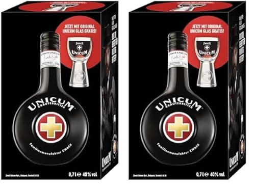 Unicum - Kräuterbitter inkl. Glas (1 x 0.7 l) (Packung mit 2) von UNICUM