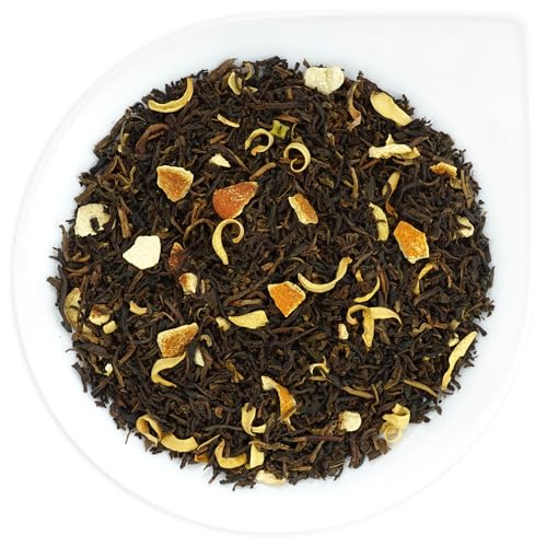 URBANTEADEALERS Schwarzer Tee Orange entkoffeiniert Schwarzteemischung entkoffeiniert, aromatisiert mit Orangengeschmack, 250g von URBANTEADEALERS