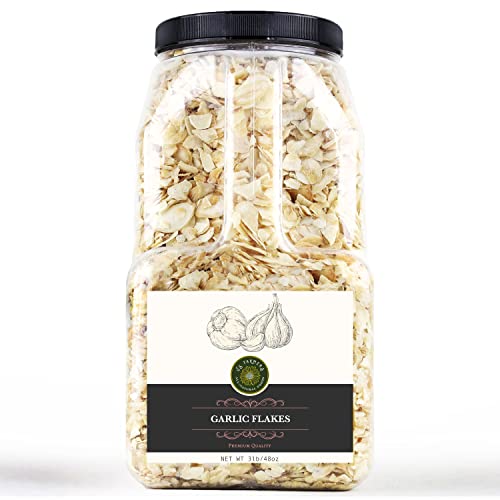 US-FARMERS Alle natürlichen getrockneten Knoblauchflocken trockene Scheiben getrockneter Knoblauch im Glas (1,4 kg) von US FARMERS ALL-NATURAL FOODS