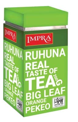 IMPRA Ceylon Tea Ruhuna Orange Pekeo Big Leaf aus Sri Lanka,3er Pack Schwarzer Ceylon-Tee, großblättrig, lose in Dose (3x 200g) von Ulan