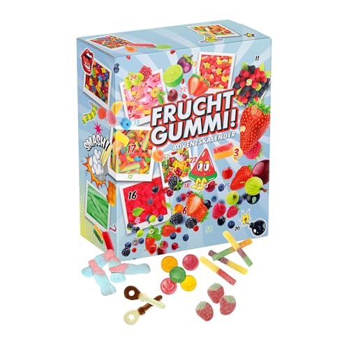 Fruchtgummi Adventskalender 24 köstliche Sorten für einen süßen Snackgenuss von Umbrella