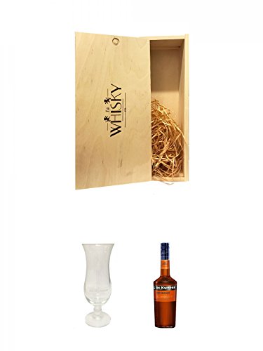 1a Whisky Holzbox für 2 Flaschen mit Schiebedeckel + De Kuyper Cocktailglas 1 Stück + De Kuyper Dry Orange Likör 0,7 Liter von Unbekannt