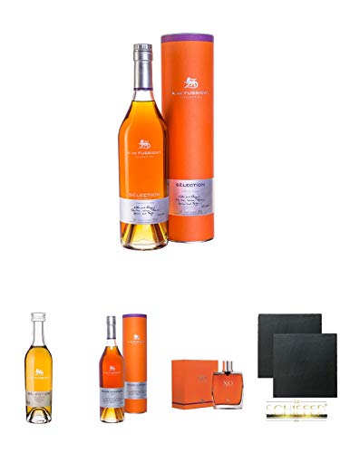 A. De Fussigny ADF Selection mit Geschenkpackung 0,7 Liter + A. De Fussigny ADF Selection MINIATUR 0,05 Liter + A. De Fussigny ADF VSOP Grand Champagne 0,7 Liter + A. De Fussigny ADF XO Fine Champagne 0,7 Liter + Schiefer Glasuntersetzer eckig ca. 9,5 cm von Unbekannt