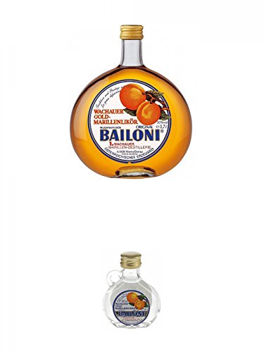 Bailoni Marillen Likör Österreich 0,7 Liter + Bailoni Gold Marillen Schnaps Österreich Miniatur 24 x 2 cl von Unbekannt