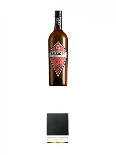Belsazar Vermouth RED 0,75 Liter + Schiefer Glasuntersetzer eckig ca. 9,5 cm Durchmesser von Unbekannt