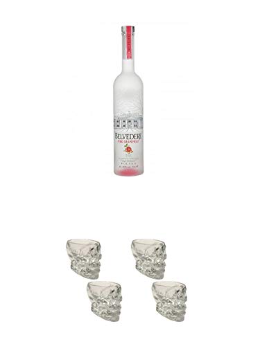 Belvedere Vodka Pink Grapefruit 0,7 Liter + Wodka Totenkopf Shotglas 2 Stück + Wodka Totenkopf Shotglas 2 Stück von Unbekannt