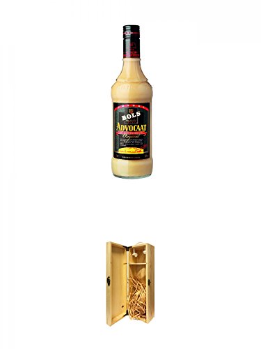 Bols Advokaat Eierlikör Holland 0,7 Liter + 1a Whisky Holzbox für 1 Flasche mit Hakenverschluss von Diverse