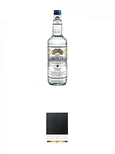 Bommerlunder Aquavit 0,7 Liter + Schiefer Glasuntersetzer eckig ca. 9,5 cm Durchmesser von Diverse