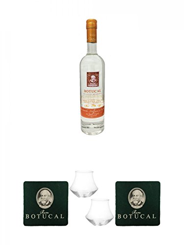 Botucal Blanco Reserve 0,7 Liter + Botucal Filzuntersetzer Grün mit Aufdruck 1 Stück + Botucal Rum Glas 2 Stück + Botucal Filzuntersetzer Grün mit Aufdruck 1 Stück von Unbekannt