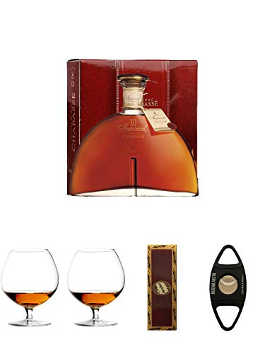 Chabasse XO Cognac Frankreich 0,7 Liter + Cognacglas/Schwenker Stölzle 1 Stück - 103/18 + Cognacglas/Schwenker Stölzle 1 Stück - 103/18 + BrickHouse Streichhölzer + Buena Vista Zigarrencutter von Diverse