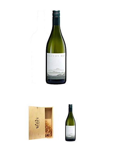 Cloudy Bay Chardonnay Neuseeland 0,75 Liter + 1a Whisky Holzbox für 2 Flaschen mit Schiebedeckel + Cloudy Bay Chardonnay Neuseeland 0,75 Liter von Unbekannt