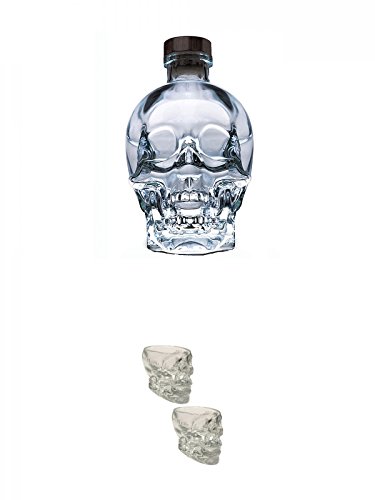 Crystal Head Vodka Magnumflasche 1,75 Liter + Crystal Head Glas Totenkopf aus Glas 2 Stück von Unbekannt