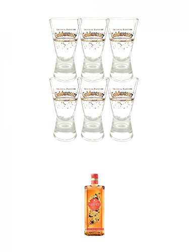 Der Lachs Danziger Goldwasser Shotglas 2 cl 6 Stück + Miamee Orange Goldwasser Likör 0,7 Liter von Unbekannt