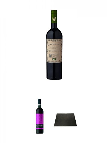 Doppio Passo Primitivo - BIO - 13% 0,75 Liter + Scavi & Ray Al Cioccolata Rosso Prestigio 0,75 Liter + Käseplatten - 1 er - Set 22 x 16 aus Schiefer für Dinnerpartys und Veranstaltungen von Unbekannt