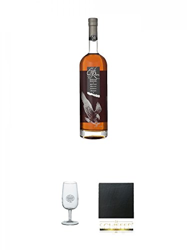 Eagle Rare 10 Jahre Single Barrel 0,7 Liter + Classic Malt Nosing Glas mit Aufschrift 1 Glas + Schiefer Glasuntersetzer eckig ca. 9,5 cm Durchmesser von Diverse