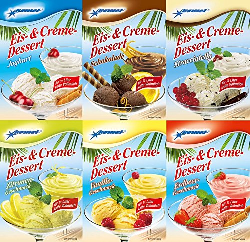 Eis pulver (0,41 Kg - 21,44€/Kg) fuer Mixer oder Eismaschiene, Milch eis, Softeis, Speiseeis 6 er Startset von Unbekannt