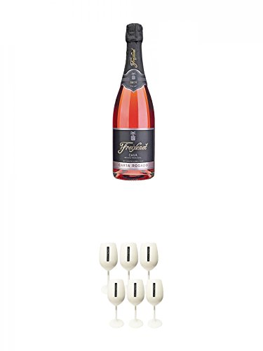 Freixenet Carta Rosado Seco Trocken Spanien 0,75 Liter + Scavi & Ray Ice (Milchglas) Prestige Leonardo Glas 6 Stück von Unbekannt