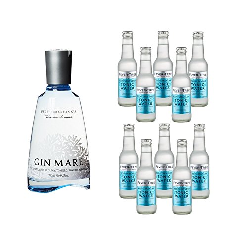Gin Mare (1 x 0.7 l) mit Fever Tree Tonic Water Mediterranean (10 x 0.2 l) von FVLFIL