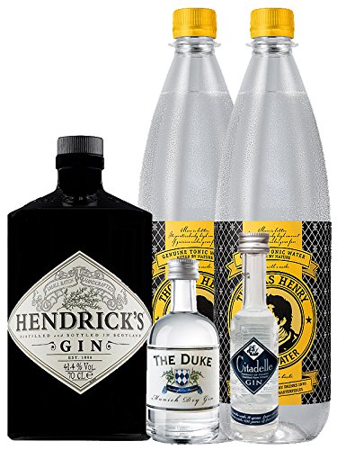 Gin-Set Hendricks Gin Small Batch 0,7 Liter + The Duke München Dry Gin 5 cl + Citadelle Gin aus Frankreich 5 cl + 2 x Thomas Henry Tonic Water 1,0 Liter von Unbekannt
