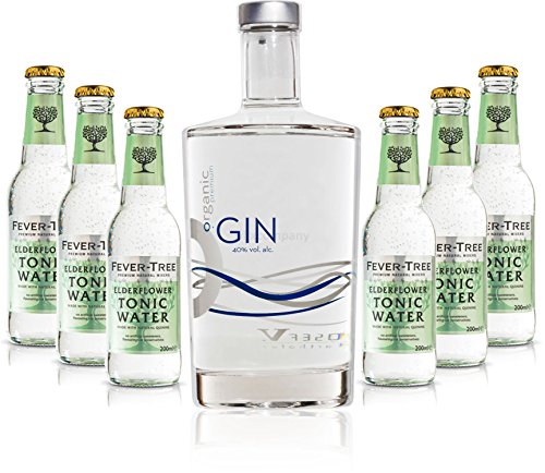 Gin Tonic Set - Organic Gin 0,7l 700ml (40% Vol) + 6x Fever Tree Elderflower Tonic Water 200ml inkl. Pfand MEHRWEG von Unbekannt