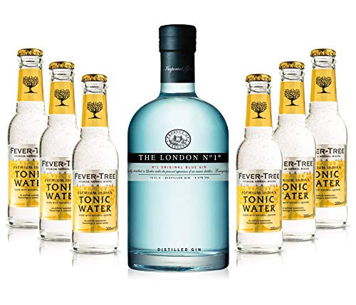 Gin Tonic Set - The London N1 Blue Gin 0,7l 700ml (47% Vol) + 6x Fever Tree Tonic Water 200ml inkl. Pfand MEHRWEG von Unbekannt