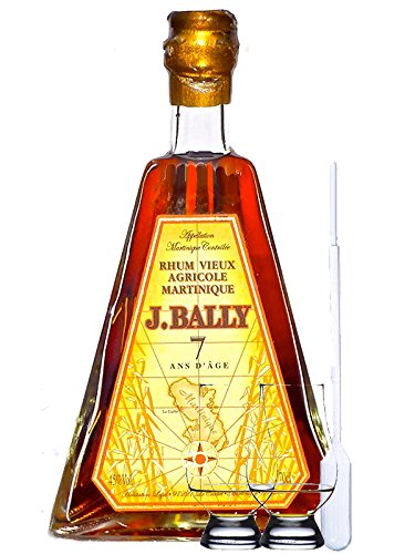 J. Bally Rhum Vieux Agricole Pyramide 7 Jahre - Martinique + 2 Glencairn Gläser + Einwegpipette 1 Stück von Unbekannt