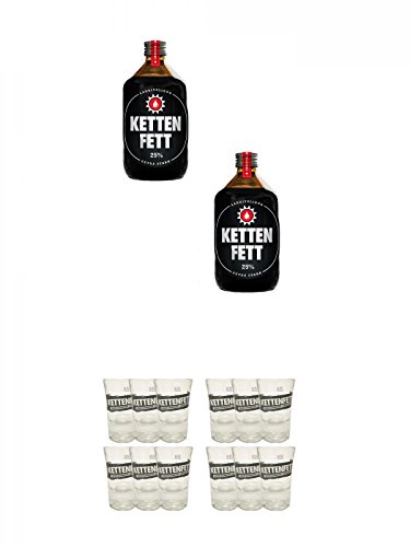 Kettenfett Lakritz Likör 2 x 0,5 Liter Kanne + Kettenfett Shot Glas 6 Stück + Kettenfett Shot Glas 6 Stück von Diverse