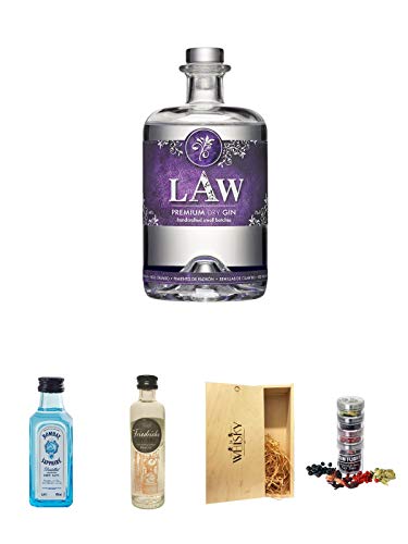 LAW Gin Ibiza 0,7 Liter Geschenkset mit Gewürzen und Minis in Holzkiste von Diverse