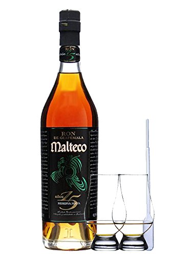 Malteco Reserva Maya 15 Jahre Guatemala 0,7 Liter + 2 Glencairn Gläser + Einwegpipette 1 Stück von Unbekannt