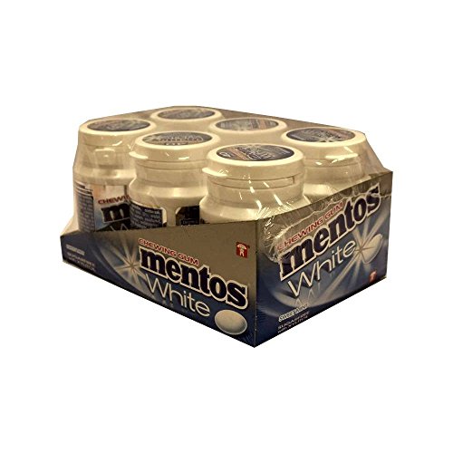 Mentos White Sweet Mint Kaugummi 6 x 60g Dose (Zuckerfrei) von Unbekannt