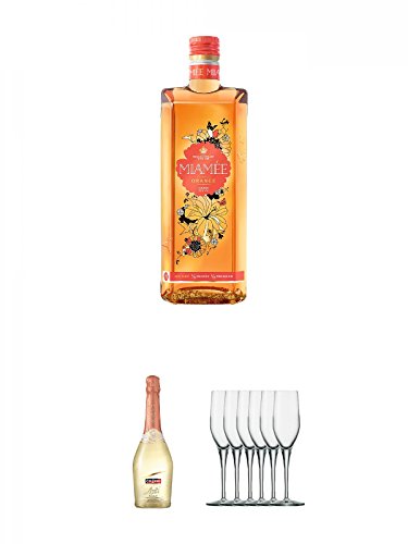 Miamee Orange Goldwasser Likör 0,7 Liter + Cinzano Asti 0,75 Liter + Stölzle Exquisit Sektkelch 6er Pack von Unbekannt