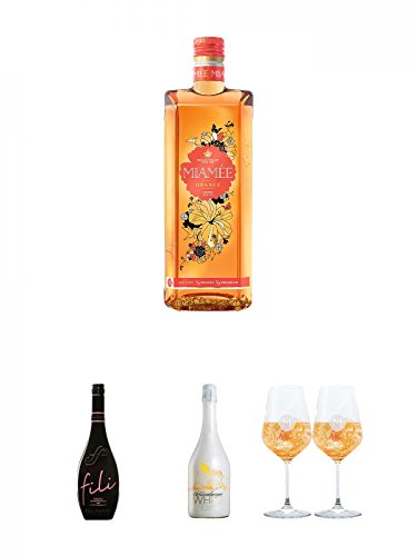 Miamee Orange Goldwasser Likör 0,7 Liter + Sacchetto Fili Rosato IGT Vino Frizzante 0,75 Liter + Schlumberger Sekt White Secco Österreich 0,75 Liter + Miamee Goldwasser Cocktail Gläser mit 5cl Eichstrich 2 Stück von Unbekannt