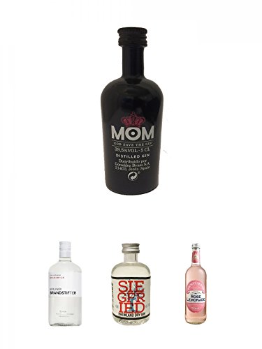 Mom God Save the Gin England 0,05 Liter Miniatur + Berliner Brandstifter Dry Gin Deutschland 0,7 Liter + Siegfried Rheinland Dry Gin Deutschland 0,04 Liter Miniatur + Fentimans Rose Lemonade 750 ml von Unbekannt