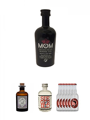 Mom God Save the Gin England 0,05 Liter Miniatur + Monkey 47 Schwarzwald Dry Gin 5 cl MINIATUR + Siegfried Rheinland Dry Gin Deutschland 0,04 Liter Miniatur + Thomas Henry Spicy Ginger 6 x 0,2 Liter von Unbekannt