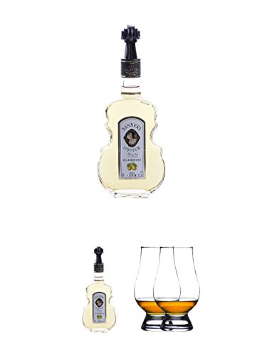 Nannerl Williamsbirnen - Likör 20% in Geigenform 0,5 Liter + Nannerl Williamsbirnen - Likör 20% in Geigenform 0,5 Liter + The Glencairn Glas Stölzle 2 Stück von Unbekannt