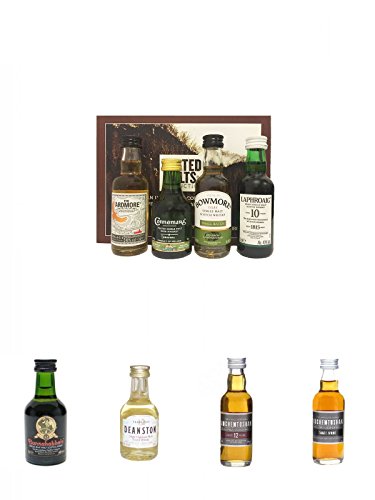 Peated Malts of Distinction 4 x 5 cl Miniaturen + Bunnahabhain 12 Jahre Single Malt Whisky Miniatur 5 cl + Deanston 12 Jahre Single Malt Whisky 5 cl + Auchentoshan 12 Jahre Single Malt Whisky Miniatur 5 cl + Auchentoshan Three Wood Single Malt Whisky Mini von Unbekannt