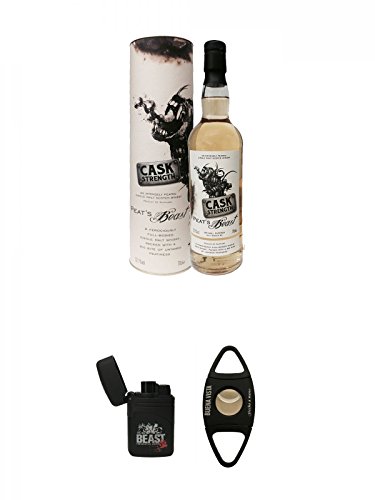 Peats Beast Cask Strength Single Malt Whisky 0,7 Liter + Beast Feuerzeug Laser Jet + Buena Vista Zigarrencutter von Unbekannt