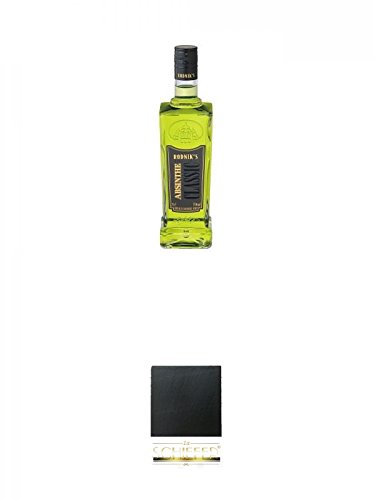 Rodnik's Absinthe Classic 0,7 Liter + Schiefer Glasuntersetzer eckig ca. 9,5 cm Durchmesser von Diverse