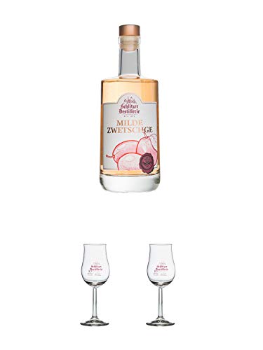 Schlitzer Milde Zwetschge SPIRITUOSE 35% 0,5 Liter + Schlitzer OBSTBRAND Stielglas mit Eichstrich 2 cl 1 Stück + Schlitzer OBSTBRAND Stielglas mit Eichstrich 2 cl 1 Stück von Diverse