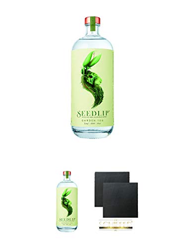 Seedlip 108 Garden Alkoholfrei 0,7 Liter + Seedlip 108 Garden Alkoholfrei 0,7 Liter + Schiefer Glasuntersetzer eckig ca. 9,5 cm Ø 2 Stück von Unbekannt