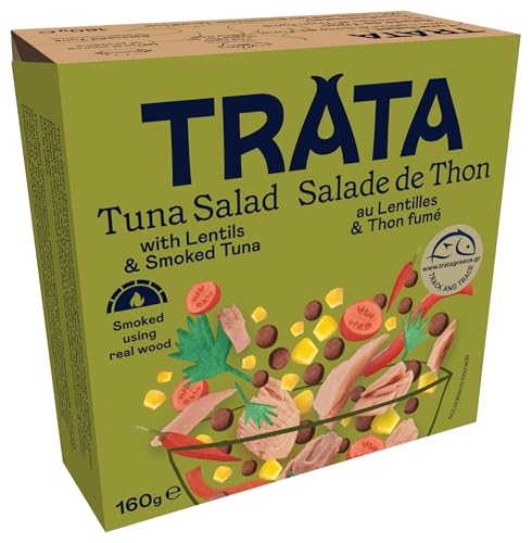 TRATA Geräucherter Thunfischsalat mit Linsen | Smoked Tuna und Linsen kombiniert zu einem proteinreichen Fertiggericht von TRATA