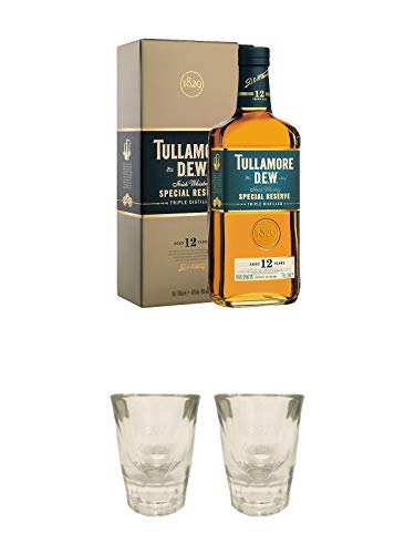 Tullamore Dew 12 Jahre Irish Single Malt Whiskey 0,7 Liter + Tullamore Dew Shotglas mit 2cl Eichstrich 1 Stück + Tullamore Dew Shotglas mit 2cl Eichstrich 1 Stück von Unbekannt