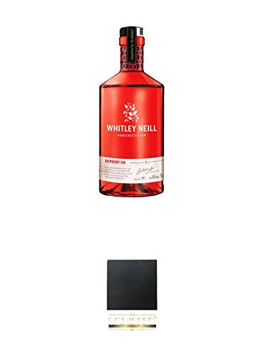 Whitley Neill Gin RASPBERRY 0,7 Liter + Schiefer Glasuntersetzer eckig ca. 9,5 cm Durchmesser von Diverse