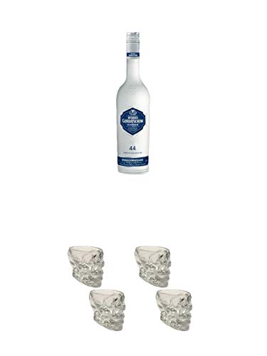 Wodka Gorbatschow Platinum 0,70 Liter + Wodka Totenkopf Shotglas 2 Stück + Wodka Totenkopf Shotglas 2 Stück von Unbekannt